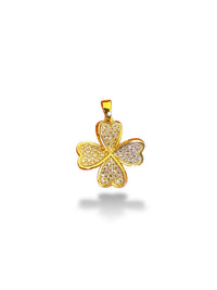 Heart Clover Charm Gold Plated