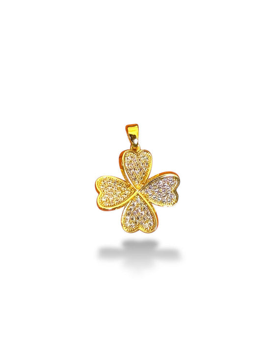 Heart Clover Charm Gold Plated