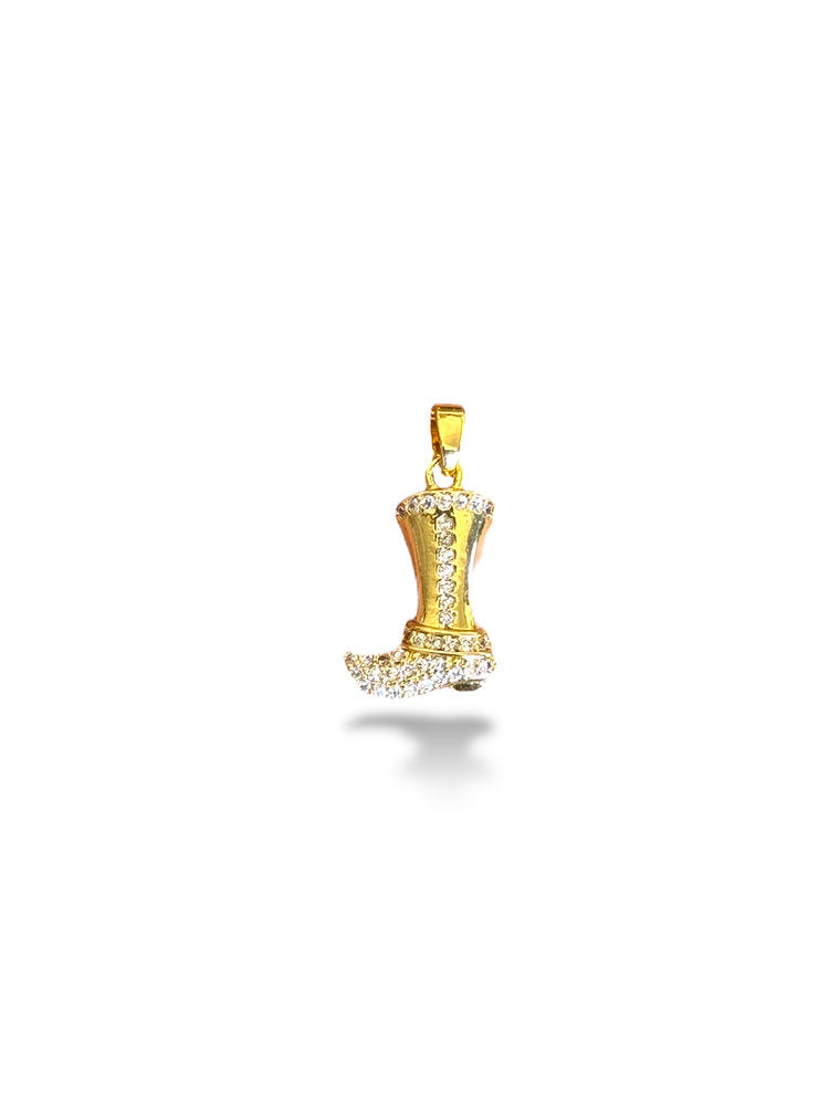 Cowboy Boots Charm Gold Plated