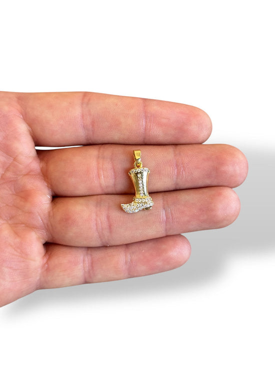 Cowboy Boots Charm Gold Plated