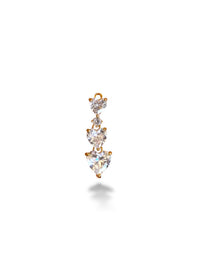3-Heart Charm Gold Plated
