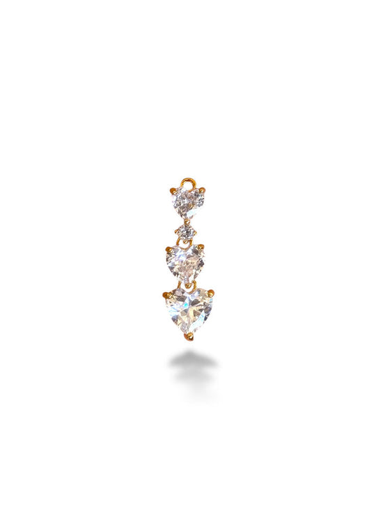 3-Heart Charm Gold Plated