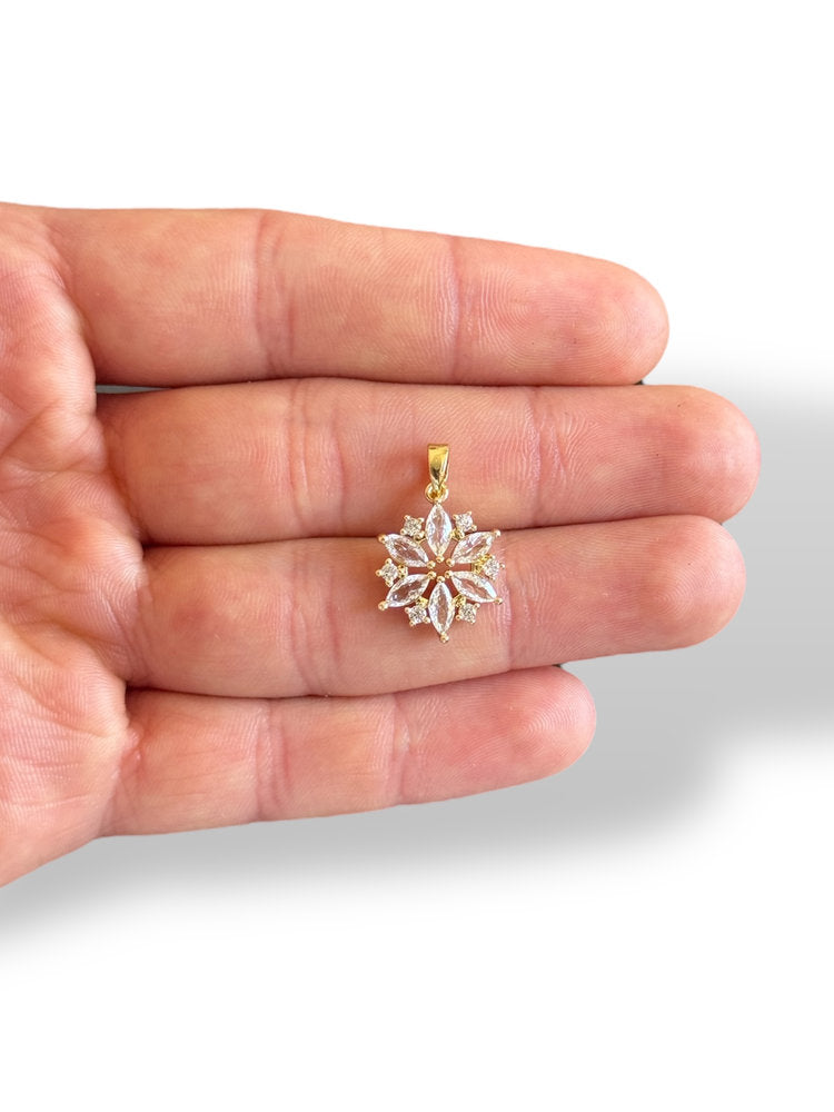 Snowflake Charm Gold Plated