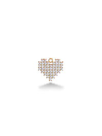 Pixel Heart Charm Gold Plated