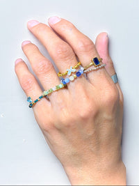 Crystal Beaded Ring Set (5-Piece)