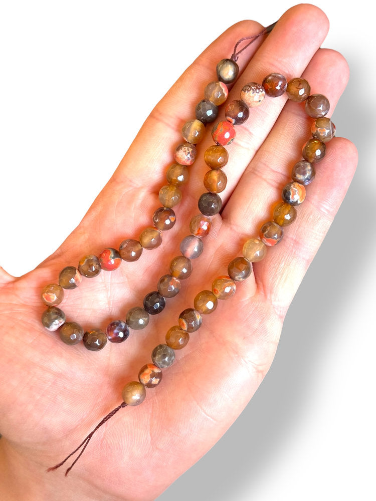 Faceted Agate Natural Stone 8mm