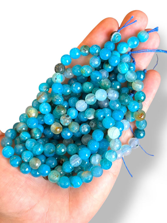 Faceted Agate Natural Stone 8mm