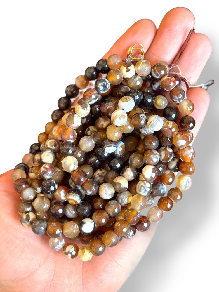 Faceted Agate Natural Stone 8mm
