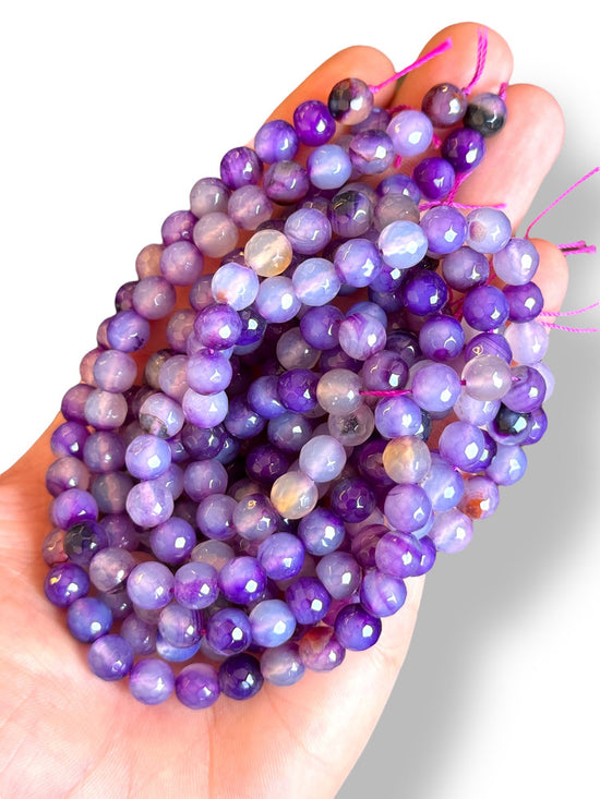 Faceted Agate Natural Stone 8mm