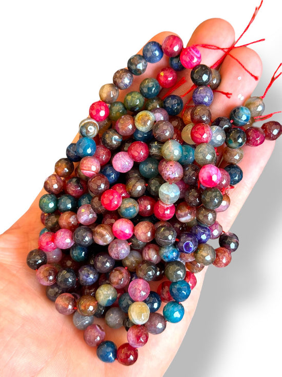 Faceted Agate Natural Stone 8mm