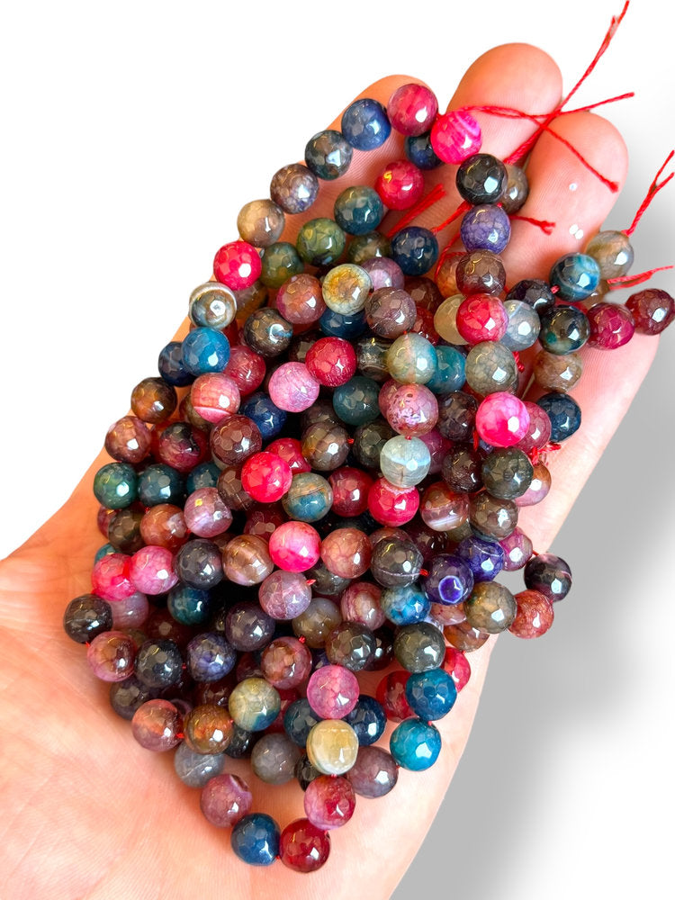 Faceted Agate Natural Stone 8mm