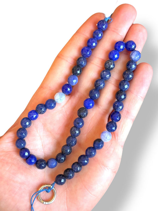 Faceted Lapis Natural Stone 8mm